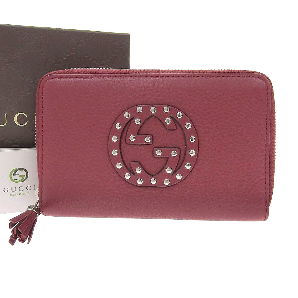 Gucci Soho Medium G Long Wallet Wine Red